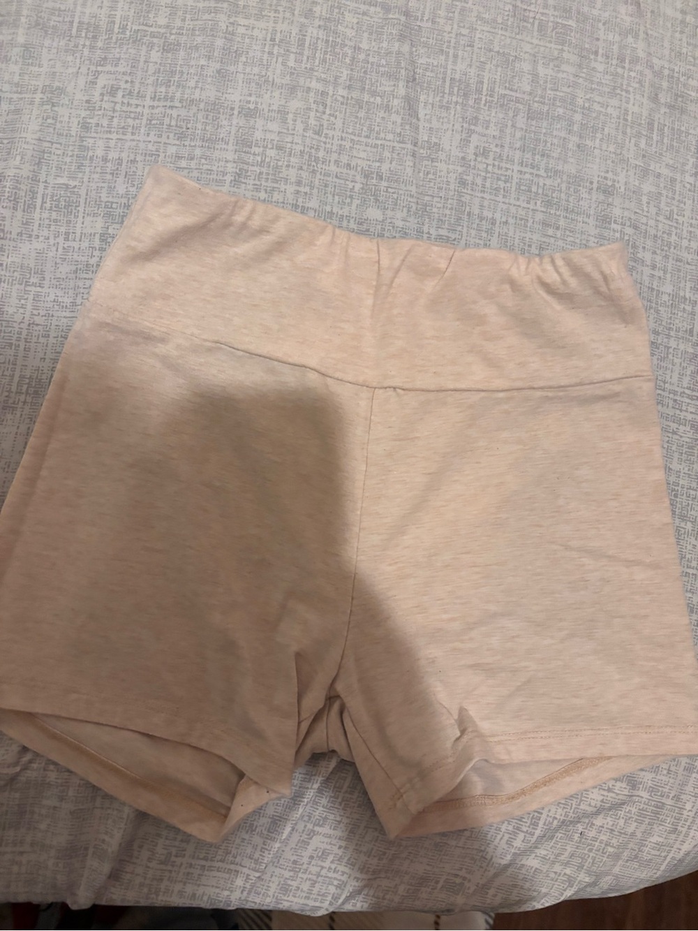Women’s High-Rise Bike Shorts in Light Beige
